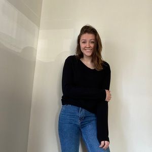 Black v neck sweater